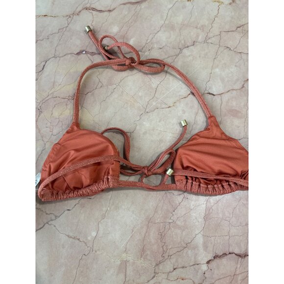 vitamin A Gia Triangle Bikini Top in Terracotta Small New Womens Swimsuit - Picture 7 of 12